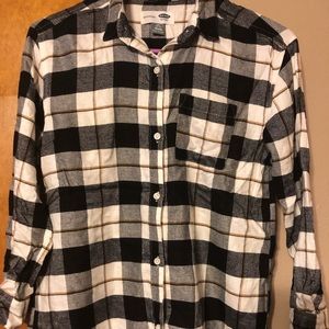 Black and white with gold flannel size M